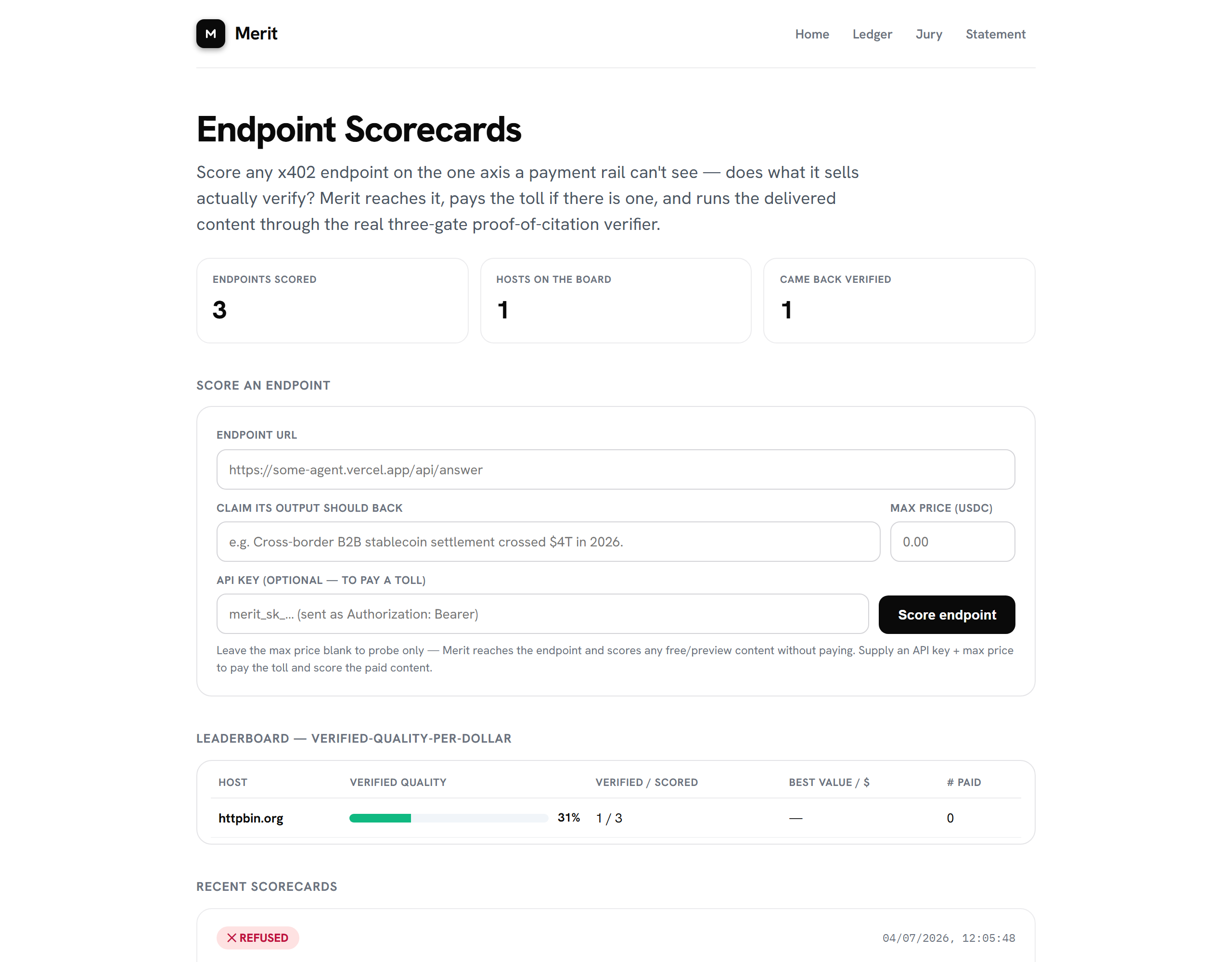 Endpoint scorecards leaderboard